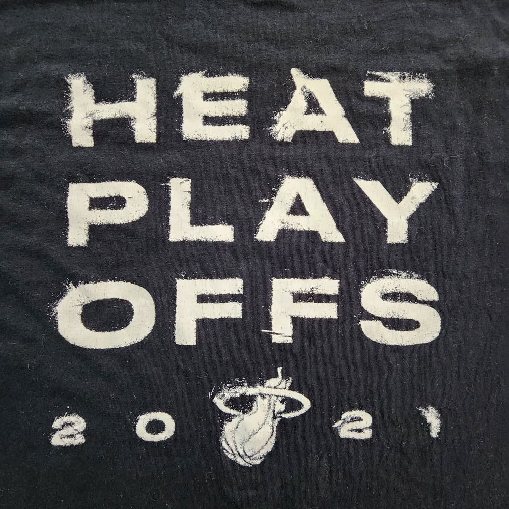 Miami Heat Playoffs 2021 Gildan Black Short Sleeve T-Shirt Men's XL